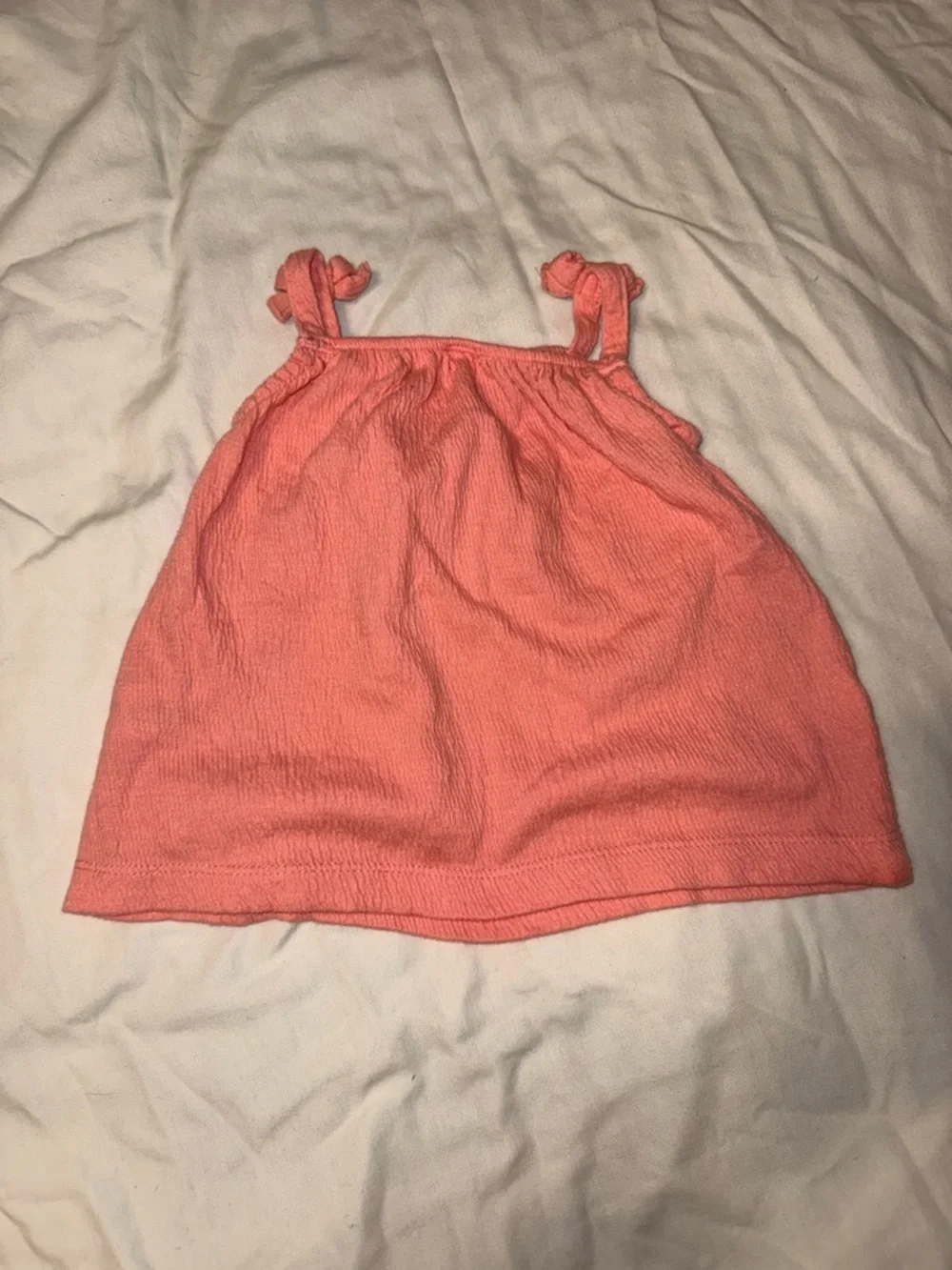 Carter's Pink Coral Baby Tank with Knotted Straps and floral diaper cover set